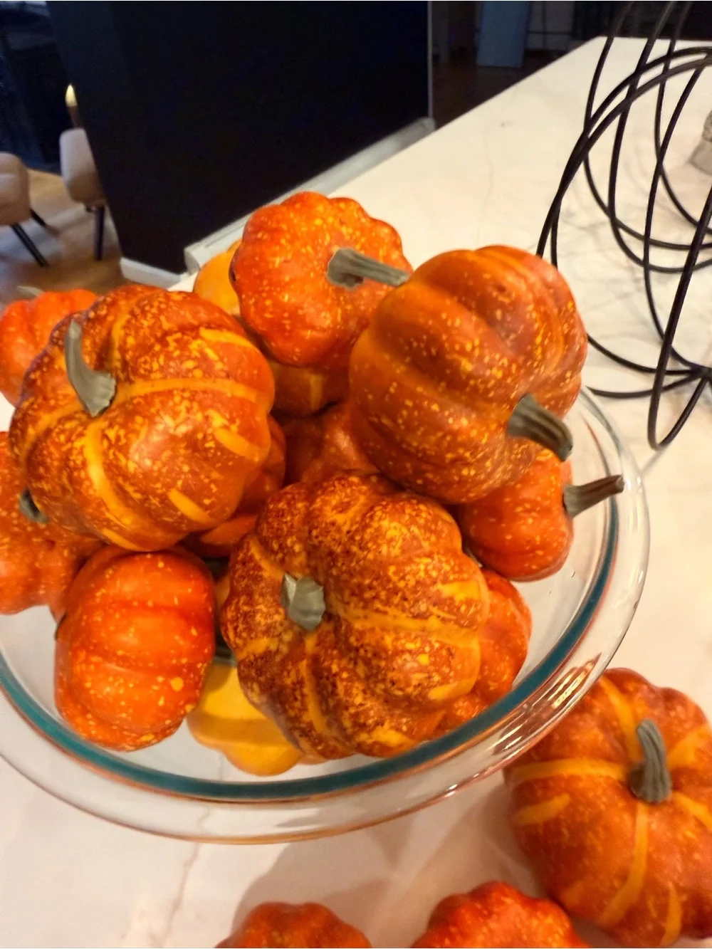 Target Orange Glitter Mini Pumpkins - Fall Faux Floral Accents